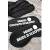 BRIDE GROOM SLEEPING BASKILI LASTİKLİ SİYAH UYKU BANDI TAKIMI