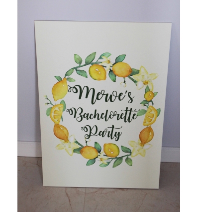 LIMON ÇELENK DETAYLI BEKARLIĞA VEDA AYAKLI PANO