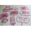 PEMBE GRİ TEMALI KIZ BEBEK BABY SHOWER PARTİSİ EL PANKART SETİ