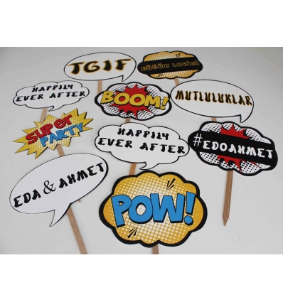 BUBBLE DETAYLI AFTER PARTY EL PANKARTI SETİ