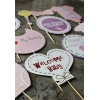 PEMBE MOR DETAYLI KIZ BEBEK BABY SHOWER PARTİSİ AKSESUAR PANKART SETİ
