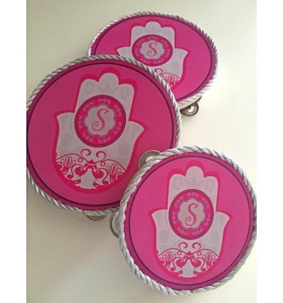 GÜMÜŞ KENAR SÜSLEMELİ KİŞİYE ÖZEL BASKILI TEF