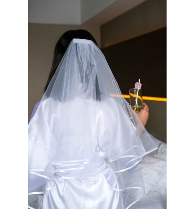 BİYE DETAYLI KRİSTAL TÜL GELİN DUVAK