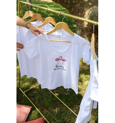 FLAMİNGO DETAYLI ÖN-ARKA İSİM BASKILI NEDİME TİŞORT