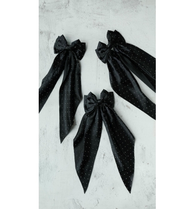 ALL TIED UP TAŞ DETAYLI UZUN SİYAH FIYONK TOKA