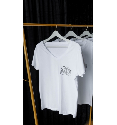 ALL TIED UP- FİYONK DETAYLI CEP BOYU BASKILI BRIDE TİŞORT