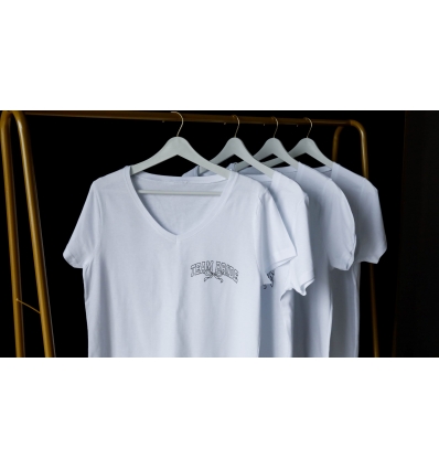 ALL TIED UP- FİYONK DETAYLI CEP BOYU BASKILI TEAM BRIDE TİŞORT