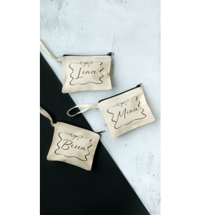 ALL TIED UP-İSİM BASKILI BEZ PORTFÖY ÇANTA