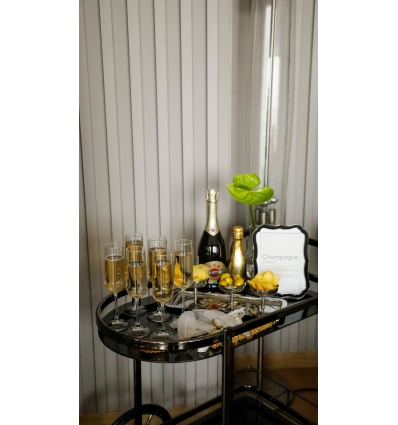 BRIDESMAID BASKILI CAM ŞAMPANYA KADEHİ