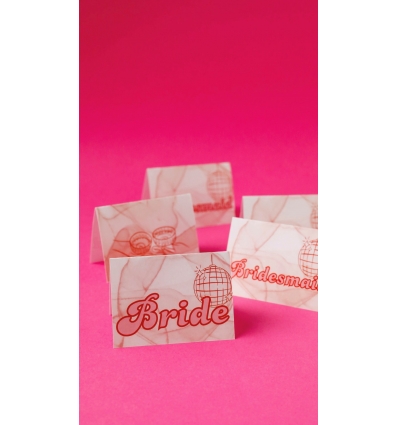 GLITZ AND GLOW-BRIDE BRIDESMAID MASA KARTLARI