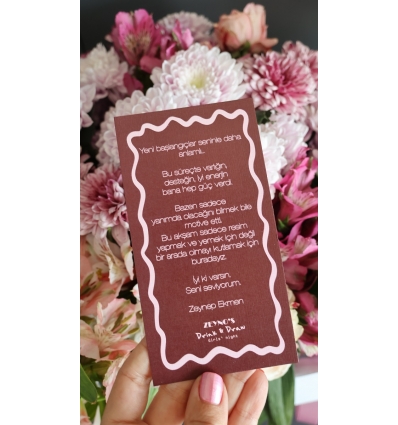 DRINK AND DRAW ÖZEL DOKULU TEŞEKKÜR KARTI