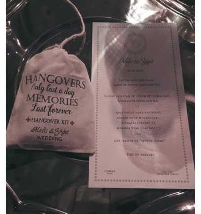 MEMORIES DETAYLI İSİM BASKILI BEZ HANGOVER KESE