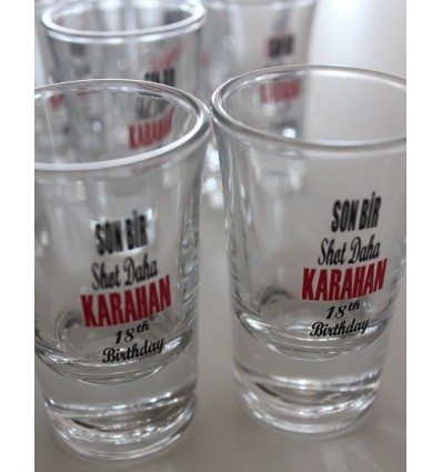 SON BİR SHOT DETAYLI PARTİ BASKILI SHOT BARDAK TAKIMI