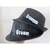 PLEKSİ HARF SÜSLEMELİ SİYAH HASIR GROOM ŞAPKA