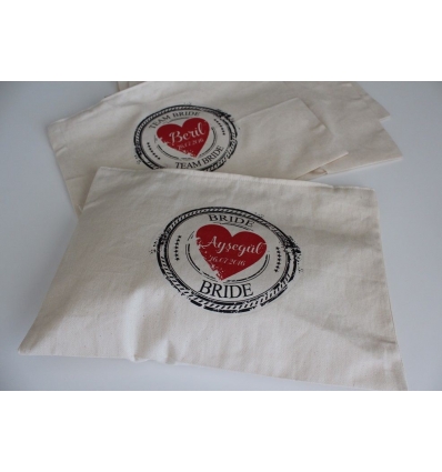 DAMGA DETAYLI İSİM BASKILI BEZ PORTFÖY ÇANTA