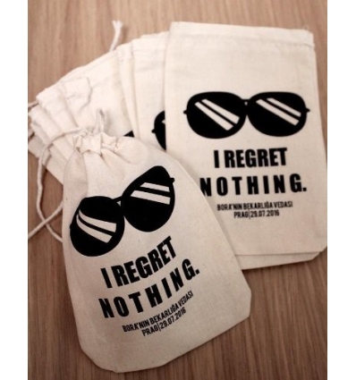 REGRET DETAYLI İSİM BASKILI BEZ HANGOVER KESE