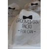 GROOMSMAN PACK DETAYLI İSİM BASKILI BEZ HEDİYELİK KESE