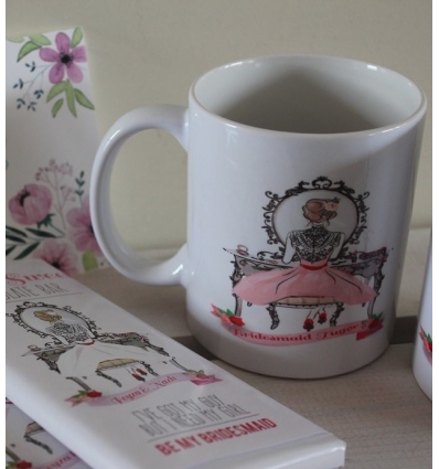 BRIDESMAID ÖZEL TASARIM İSİM BASKILI KAHVE KUPASI