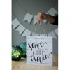AHŞAP GÖRÜNÜMLÜ SAVE THE DATE BASKILI FOTOBLOK LEVHA