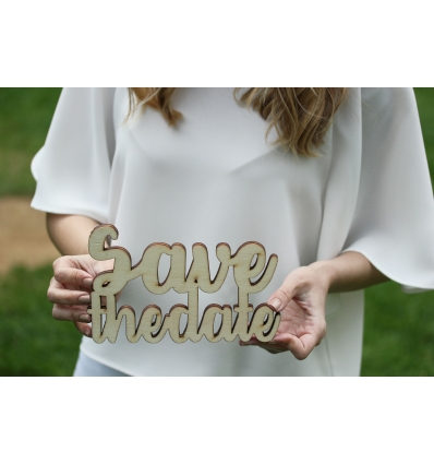 SAVE THE DATE AHŞAP KESİM DEKORATİF OBJE